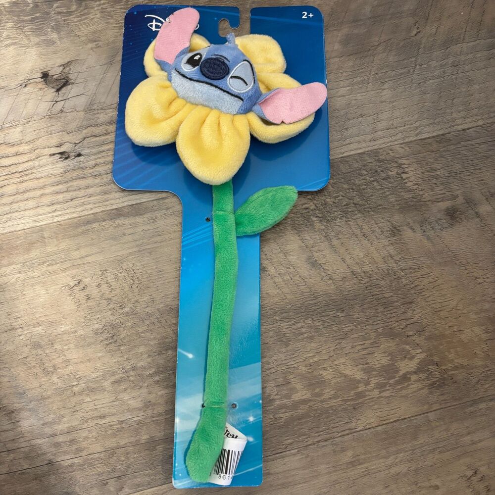 Disney Stitch Plush Bendable Flower Wand Toy Lilo & Stitch 2+ New w Tags